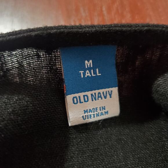 Old Navy Waist-Defined Puff-Sleeve Linen-Blend Mini Wrap Dress Size M Tall Black - Picture 6 of 10